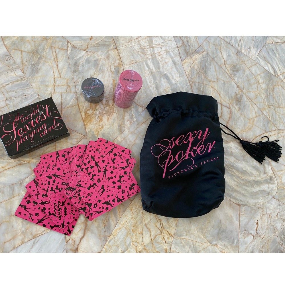 Victoria's Secret Sexy Poker Set Playing Cards Chips Sexy Little Things Pouch